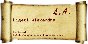 Ligeti Alexandra névjegykártya